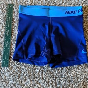 Nike Pro Dri-Fit blue shorts